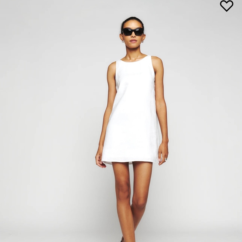 Reformation White Linen Mini Dress
